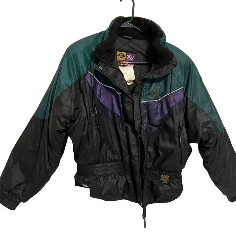 SKI DOO Bombardier Muskoka women’s vintage black/green snowmobile jacket size LG